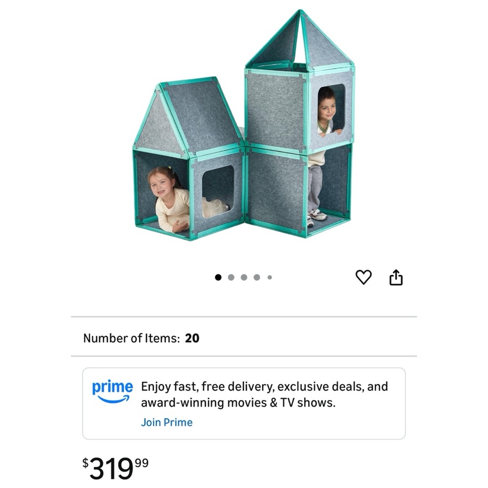 20-pc Umoving magnetic modular fort building kit